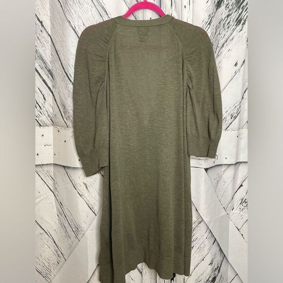 Lord & Taylor Linen Blend Short Sleeve Long  Cardigan 1X - Picture 2 of 7